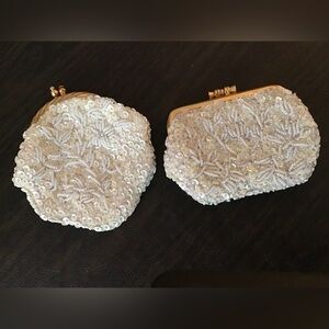 VINTAGE Small Beaded Clutch Bags - Lot of 2 - excellent condition!